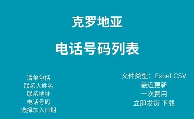 克罗地亚电话号码列表