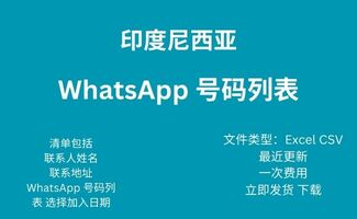 印度尼西亚 Whatsapp 号码列表