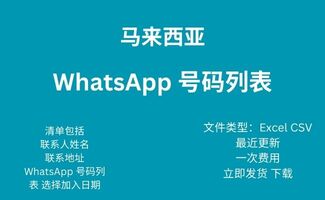 马来西亚 Whatsapp 号码列表
