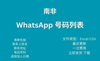 南非 Whatsapp 号码列表