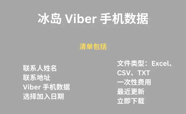 冰岛 Viber 手机数据