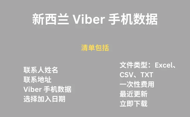 新西兰 Viber 手机数据